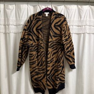 H&M Black and Brown Patterned Cardigan